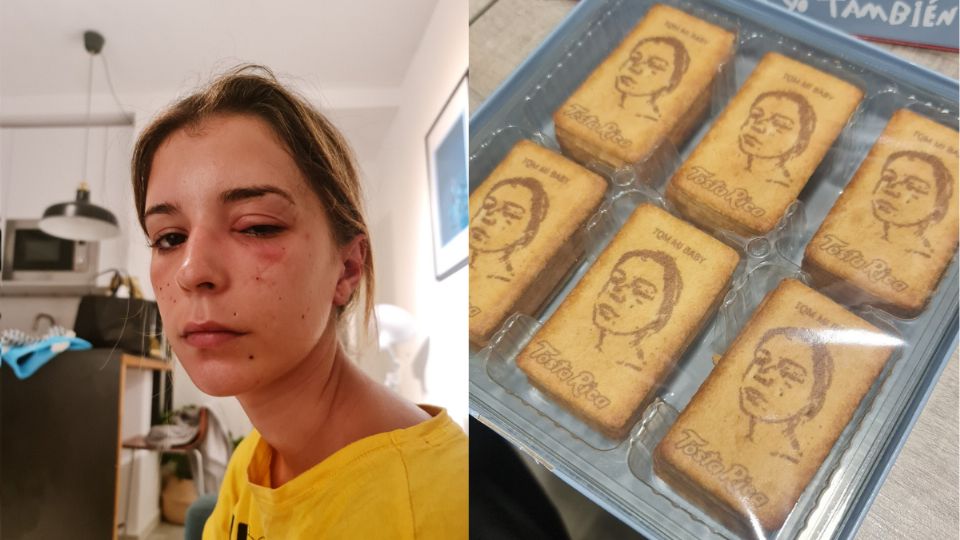 Su novio le regaló galletas con la impresión de su cara.