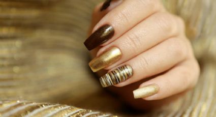 Esta es la manicura golden perfecta para las mujeres con elegancia y glamour