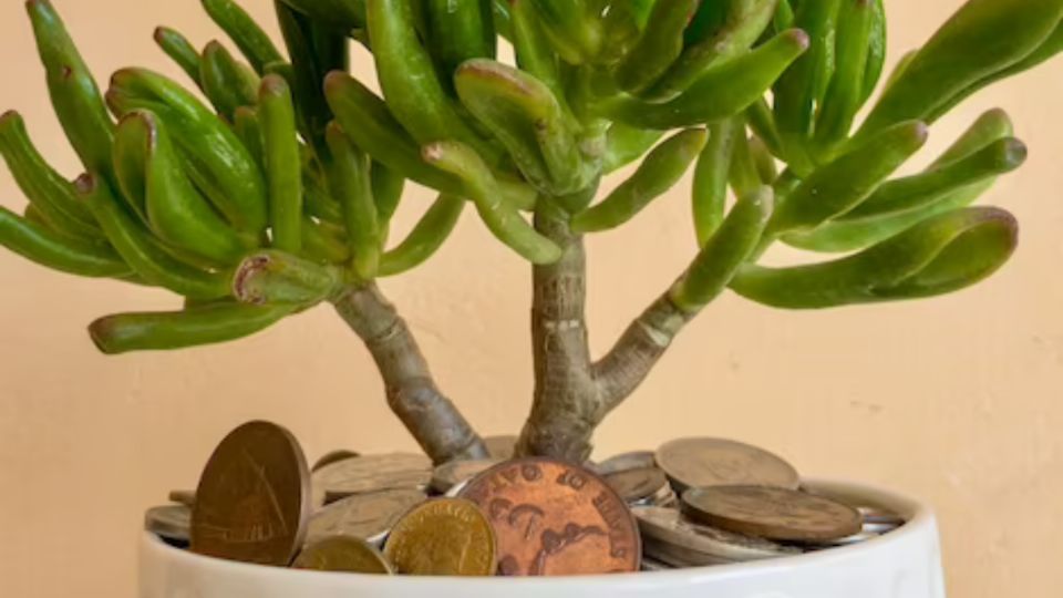 Según el Feng Shui, el árbol de jade atrae abundancia si se le colocan monedas en la base.