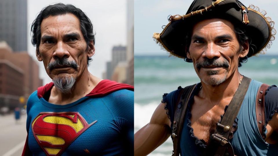 Don Ramón en el papel de Superman y Jack Sparrow