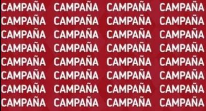 Acertijo visual: encuentra la palabra CAMPANA en menos de 7 segundos