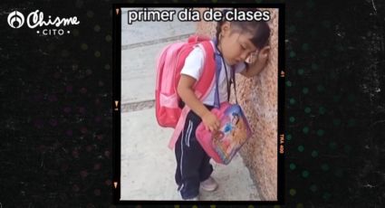 Esta niña se quedó dormida en su primer día de clases