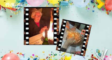 Abuelita casi se incendia al soplar las velas de su cumpleaños 95