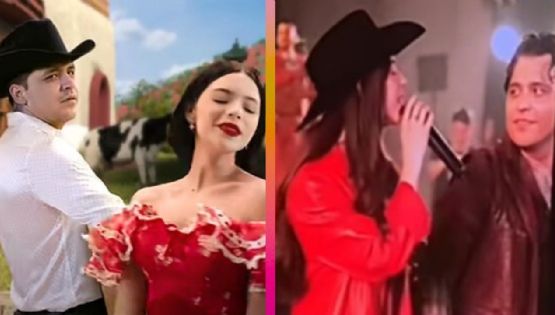 (VIDEO) 'Pellizco' de Ángela Aguilar a Christian Nodal en vivo causa furor en redes: 'Castigo'