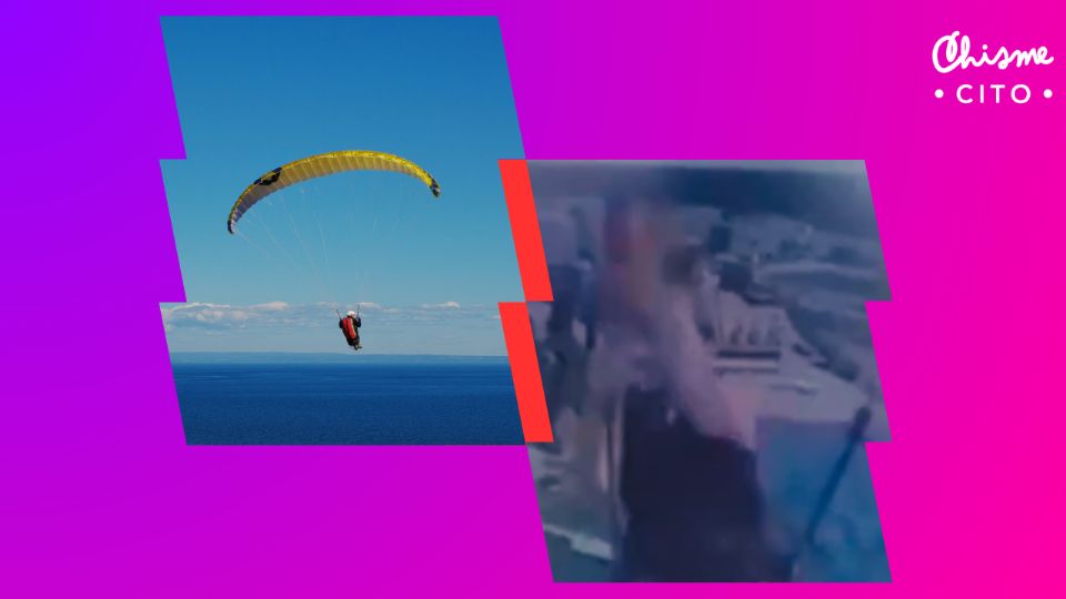 La influencer no pudo aguantar más y se lanzó del parapente cuando éste se encontraba en pleno vuelo.