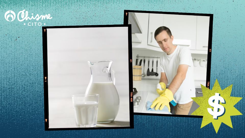 La limpieza de la cocina se consigue en tiempo récord gracias a la leche.