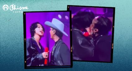 Christian Nodal invita al escenario a Ángela Aguilar y le da tremendo beso apasionado (VIDEO)