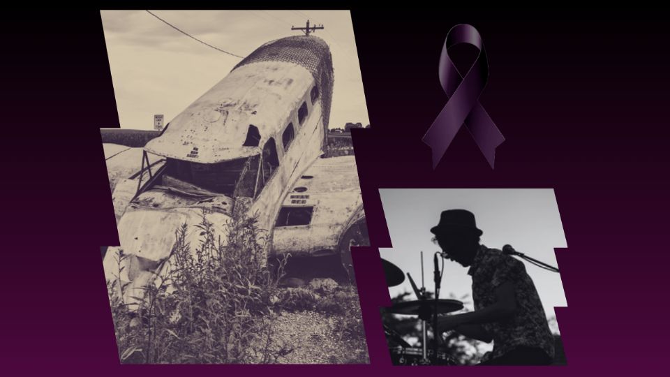 El músico falleció instantáneamente tras el impacto de la avioneta.